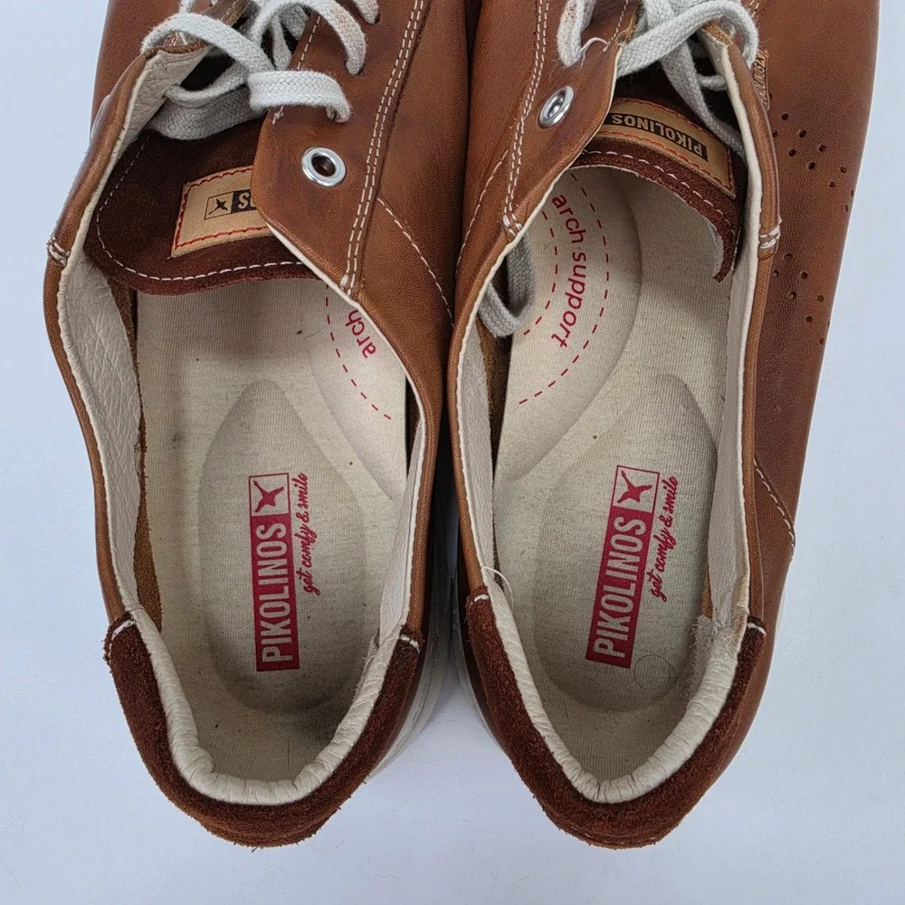 Pikolinos Mens Leather Sneaker Berna M8J-4195 Cuero Brown 45 EU Lace Up Comfort